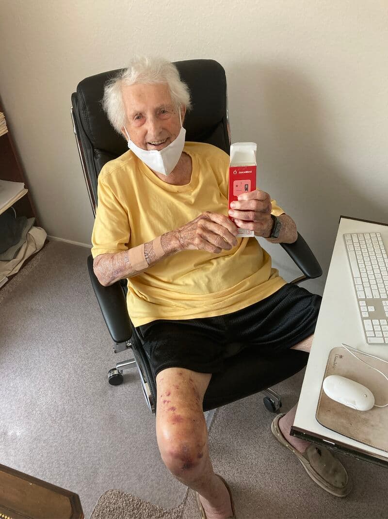 Ricky, JuiceMind's first customer, at his computer